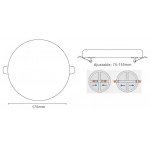 Downlight panel LED Redondo SIN MARCO 175mm 24W corte Ajustable 75-155mm